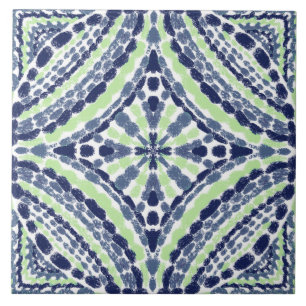 Carreau Mosaïques colorées bleu méditerranéen vert