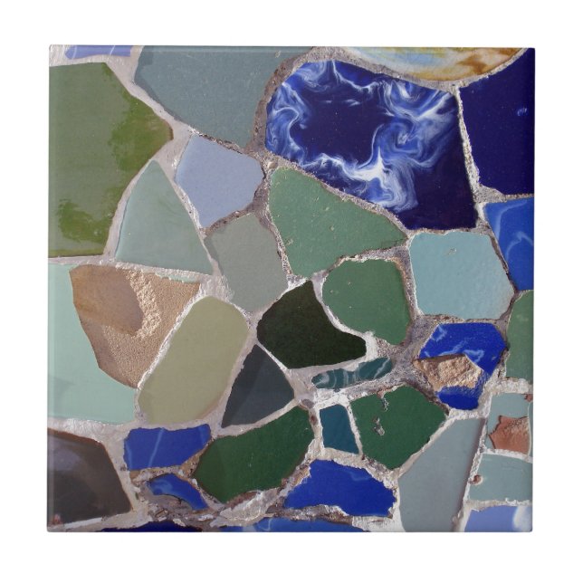 Carreau Mosaïques de bleu d'Antoni Gaudi (Devant)