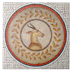 CARREAU MOSAÏQUES ROMAINES ANTIQUE / GAZZELLE