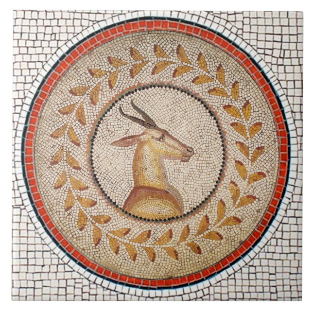 CARREAU MOSAÏQUES ROMAINES ANTIQUE / GAZZELLE (Devant)