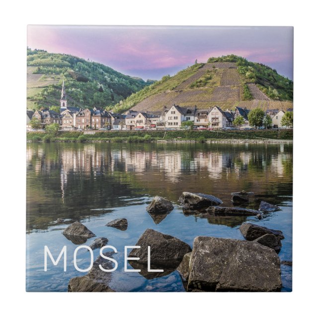 Carreau Moselle Ediger Eller Sunset River Cochem Souvenir (Devant)