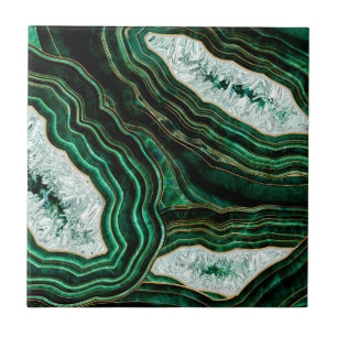 Carreau Moss Green Geode et Crystals Art numérique