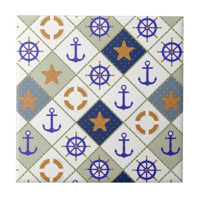 Carreau Motif 2 de thème de mer (Devant)