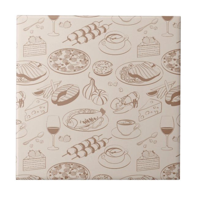 Carreau Motif 3 de nourriture (Devant)