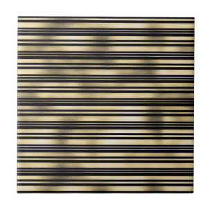 Carreau motif à bande d'or brille noire
