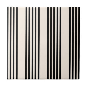Carreau Motif à cinq bandes noir et beige