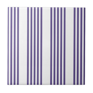 Carreau Motif à cinq bandes Ultra violet et blanc