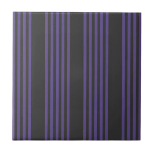 Carreau Motif à cinq bandes Ultra violet et charbon de boi