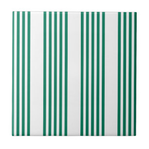 Carreau Motif à cinq bandes vert et blanc de la forêt
