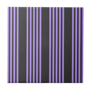 Carreau Motif à cinq bandes violet et charbon de bois