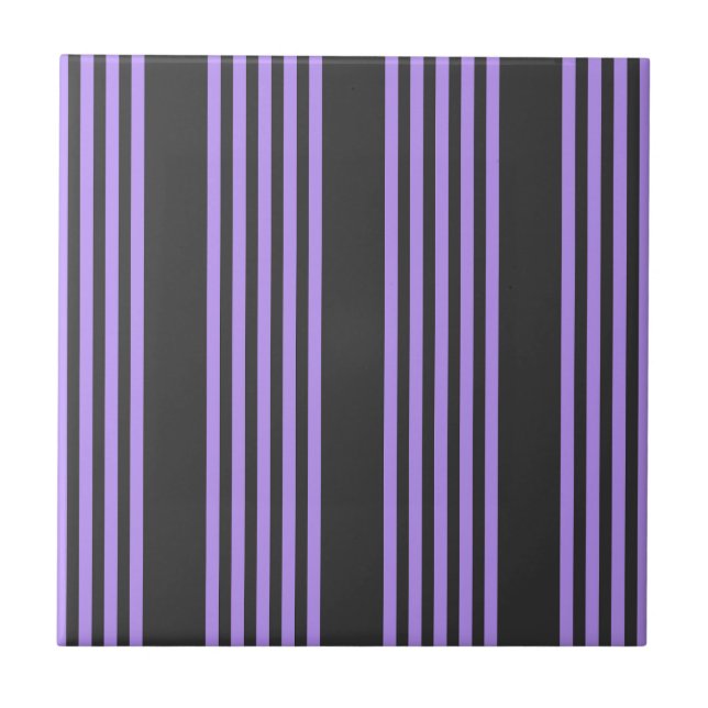 Carreau Motif à cinq bandes violet et charbon de bois (Devant)