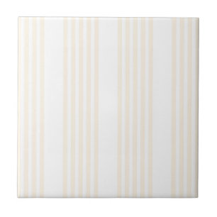 Carreau Motif à cinq rayures beige et blanc