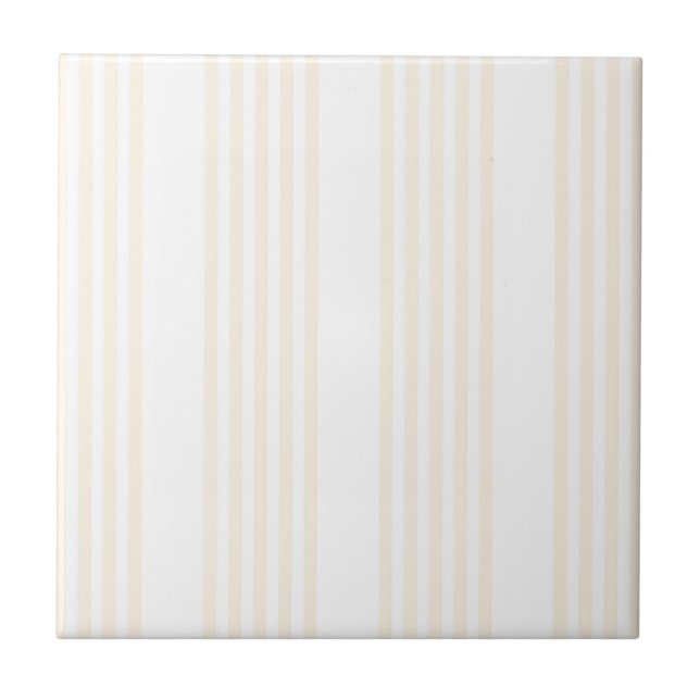 Carreau Motif à cinq rayures beige et blanc (Devant)