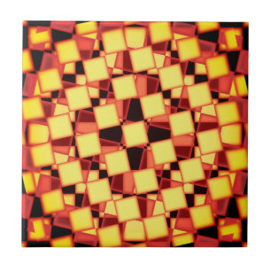 Carreau Motif à damiers rouge et jaune