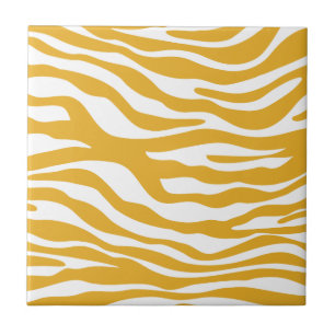 Carreau Motif à la mode d'impression de zèbre de jaune d