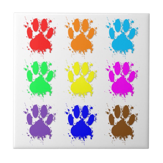 Carreau Motif à mâchoires pour chien d'encre (Devant)