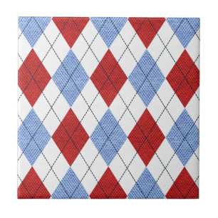 Carreau Motif à motifs de losanges bleu et rouge mignon d