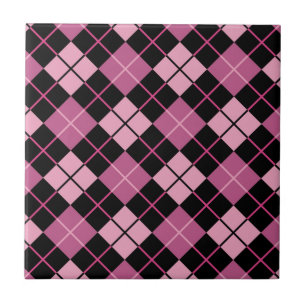 Carreau Motif à motifs de losanges dans le noir et le ros