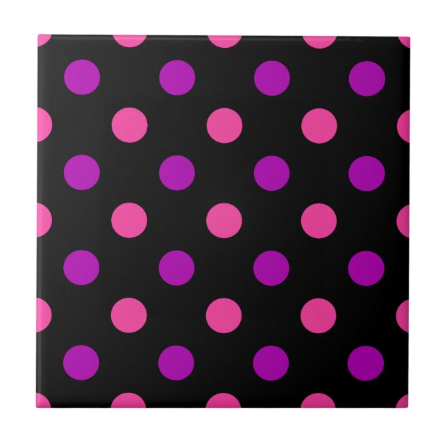 Carreau Motif à pois rose violet noir  (Devant)