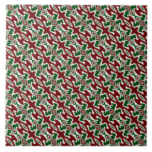 Carreau Motif à rayures de Noël rétro ondulé tripant