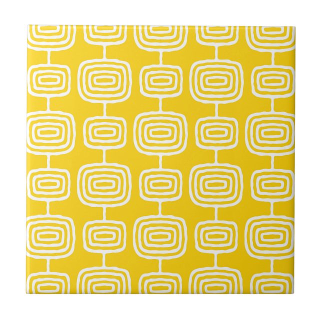 Carreau Motif Abstrait anneaux atomiques (Devant)