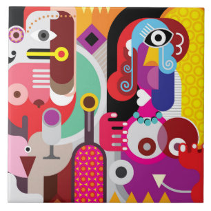 Carreau Motif abstrait couleur vive