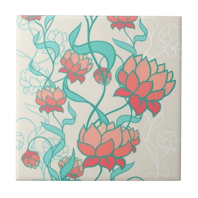 Carreau Motif abstrait de Lotus (Devant)
