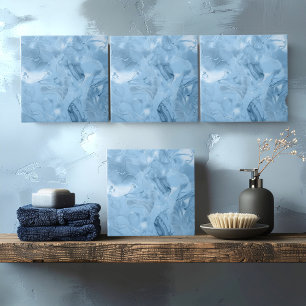 Carreau Motif Abstrait de Marbre Brumeux Bleu Foncé ID705b