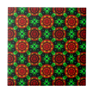 Carreau Motif Abstrait Élégant Boho Moderne Floral #504