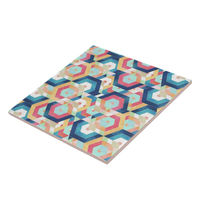 Carreau Motif abstrait géométrique moderne (Côté)