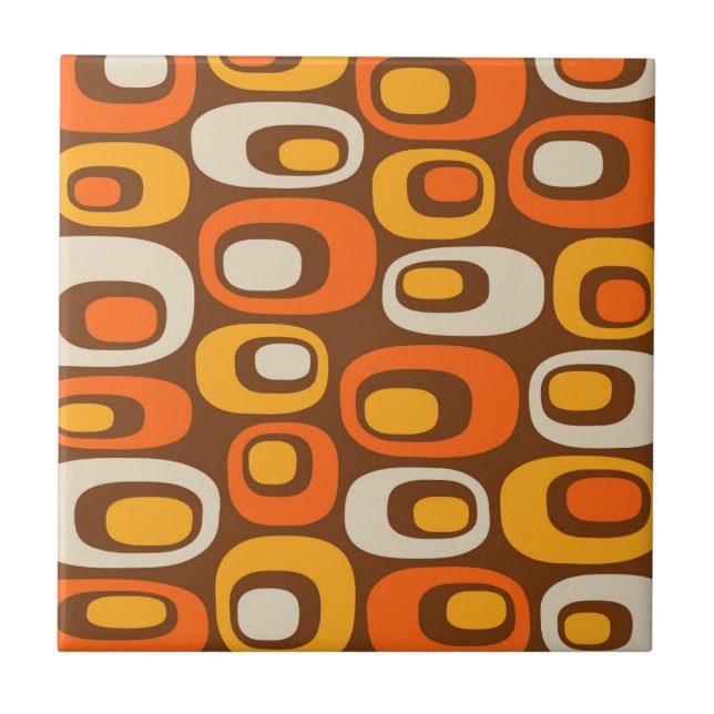 Carreau Motif Abstrait moderne du milieu du siècle (Devant)