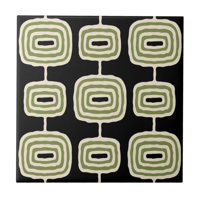 Carreau Motif Abstrait moderne du milieu du siècle (Devant)