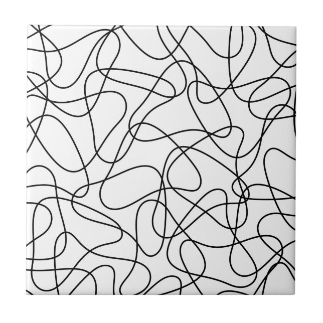 Carreau motif Abstrait - noir et blanc. (Devant)