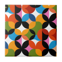 Motif Abstrait Rétro Audacieux Milieu du Siècle Mo