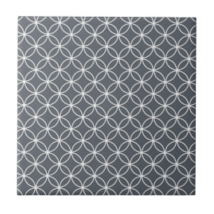 Carreau Motif acier gris et blanc cercles
