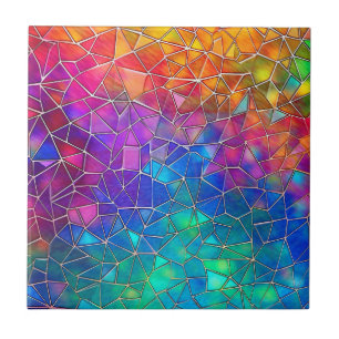 Carreau Motif arc-en-ciel en verre tendu