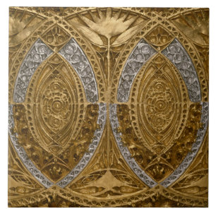 Carreau Motif Art Déco Argent Et Or