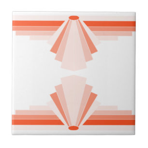 Carreau Motif Art Déco en Orange