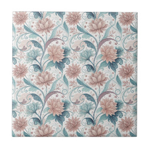 Carreau Motif artistique de fleurs tourbillonnantes floral