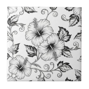 Carreau Motif artistique élégant en noir et blanc à motif