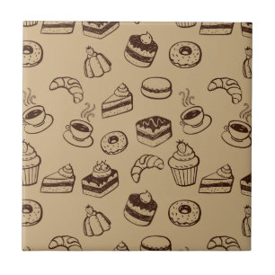 Carreau Motif avec des gâteaux, des desserts et la