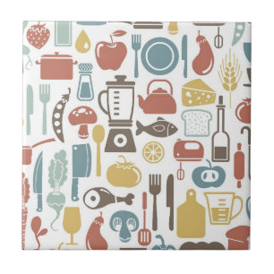 Carreau Motif avec des icônes de cuisine