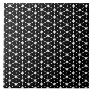 Carreau Motif Black et White Star 