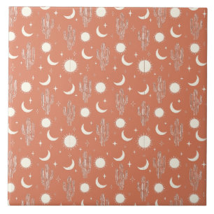 Carreau Motif blanc Cactus