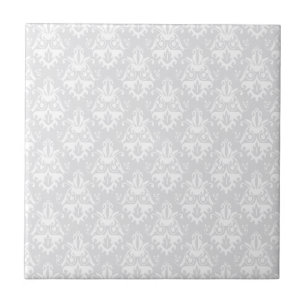 Carreau Motif blanc et gris de damassé