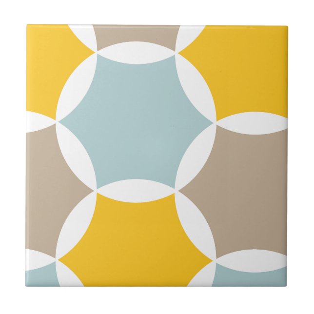 Carreau Motif bleu d'hexagone de jaune géométrique de (Devant)