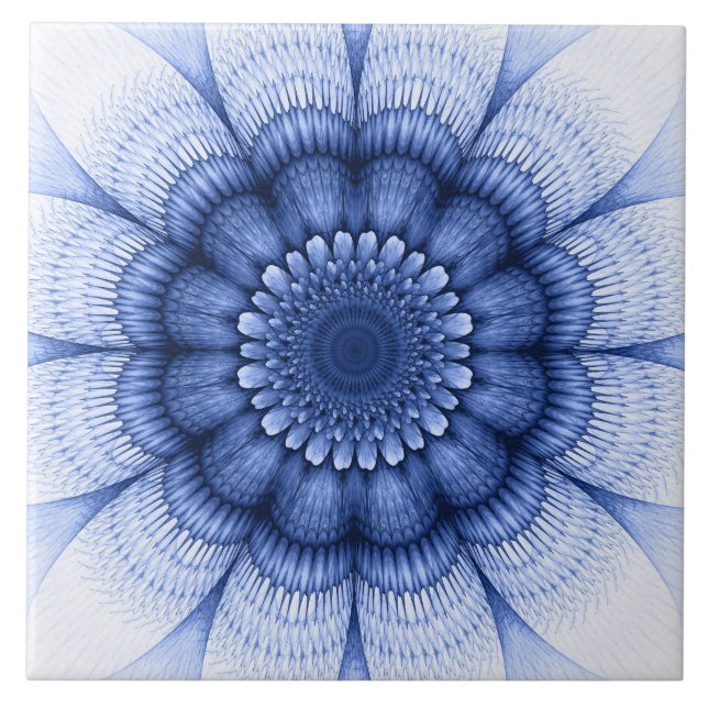 Carreau Motif bleu floral (Devant)