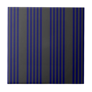 Carreau Motif bleu marine et charbon cinq bandes