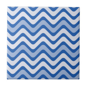 Carreau Motif bleu ondulé