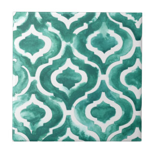 Carreau Motif bleu vert IV